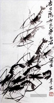 Traditionelle chinesische Kunst Werke - Qi Baishi Garnelen 2 traditionellen chinesischen